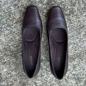 Liz Baker Women's Block Heel Pumps Slip on Leather Upper Burgundy Brown Size 6.5